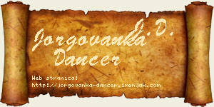 Jorgovanka Dancer vizit kartica